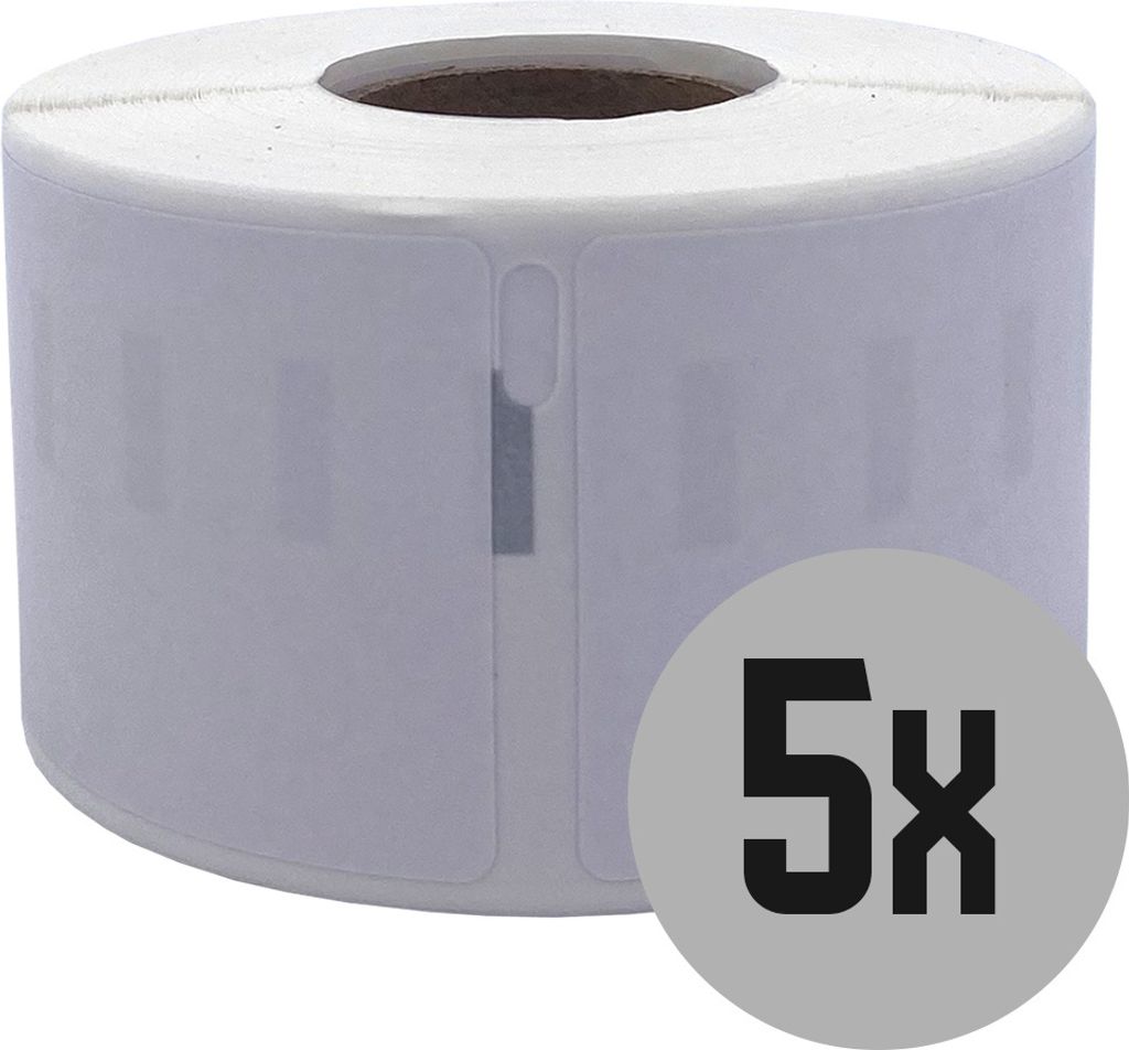 DULA Etiketten - Kompatibel mit Dymo Compatible labels - Weiß - 99012 - S0722400 - Adresetiketten - 5 rollen - 36 x 89 mm - 260 labels per rol