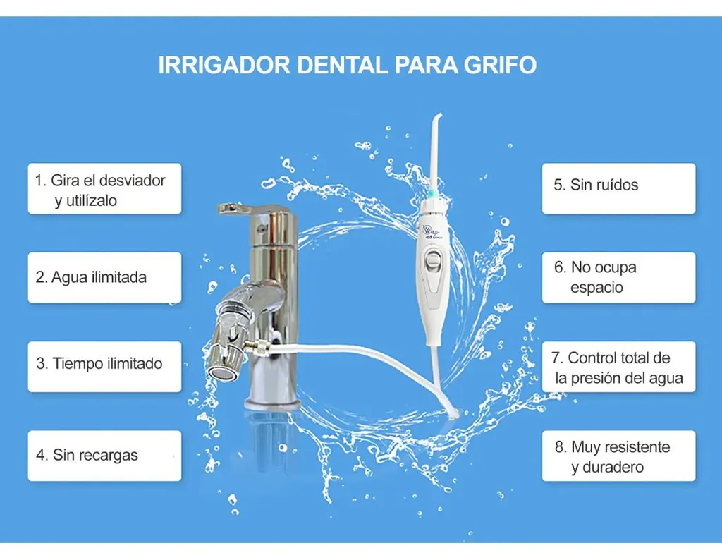 Hydropulseur Dentaire sans Batterie avec Jet d'Eau Illimité Blanc - 2