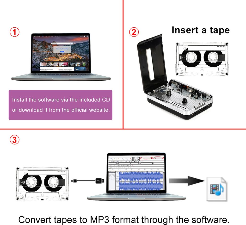 Odtwarzacz kasetowy, odtwarzacz kasetowy Walkman, przenośny Zdjęcie produktu 13