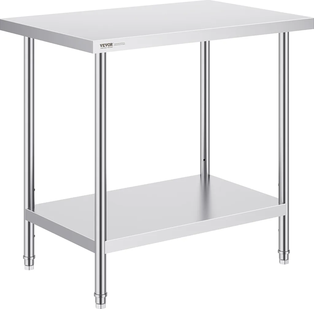 Table de préparation VEVOR en acier inoxydable 61x91cm charge 340kg