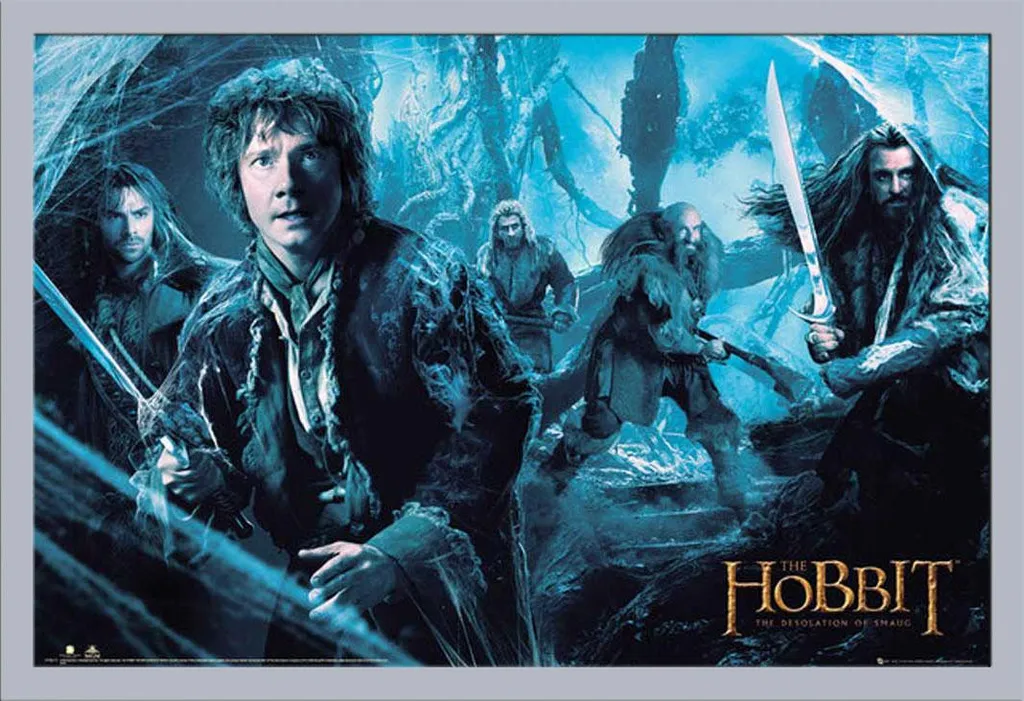 Poster Lo Hobbit Mirkwood + Cornice Shinsuke MDF Argento | Offerta Shop