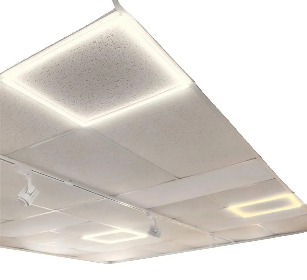 Dalle LED 48W rectangulaire, plafonnier naturel, installation facile