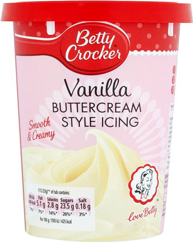 Betty Crocker Icing Vanilla Buttercream Style (6 x 400g)