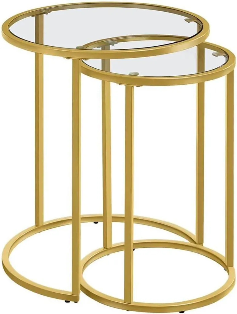 Gagnez de la place avec ces tables gigognes dorées 593019 compactes