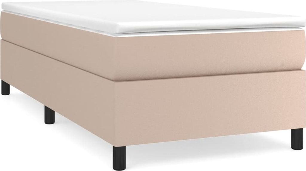 Boxspringbett mit Matratze Cappuccino-Braun 80x200cm Kunstleder