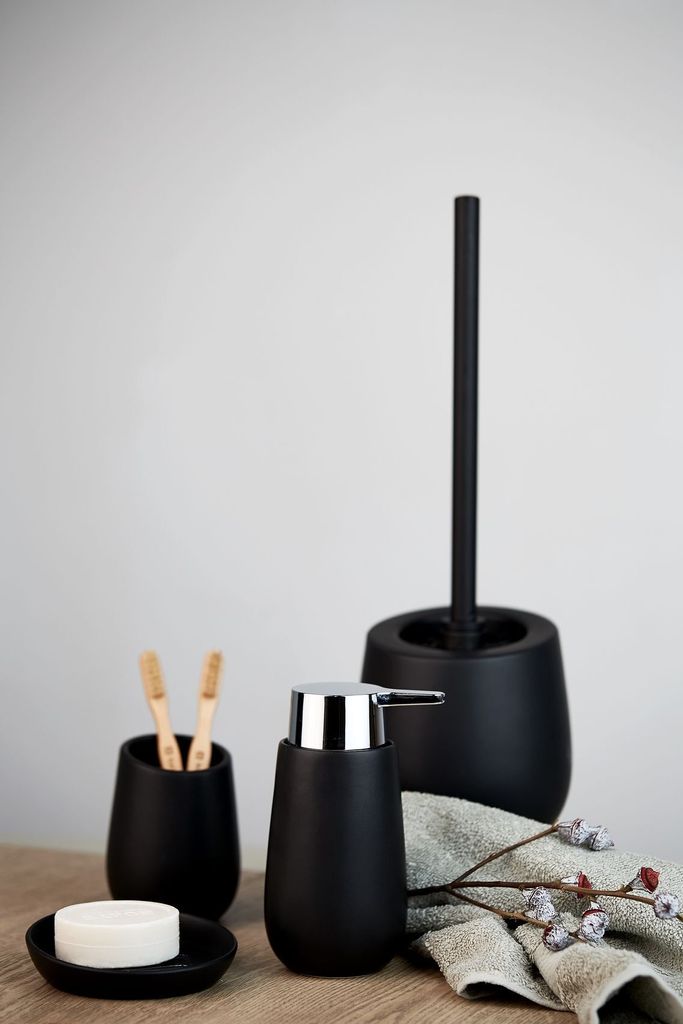WENKO WC-Garnitur Badi Schwarz Keramik 13,5 x 38 cm Produktbild 6