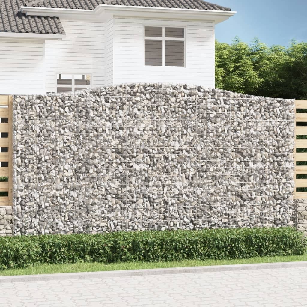 Maison Exclusive - Gabionen mit Hochbogen 3 Stk. 400x50x220/240cm Verzinktes Eisen