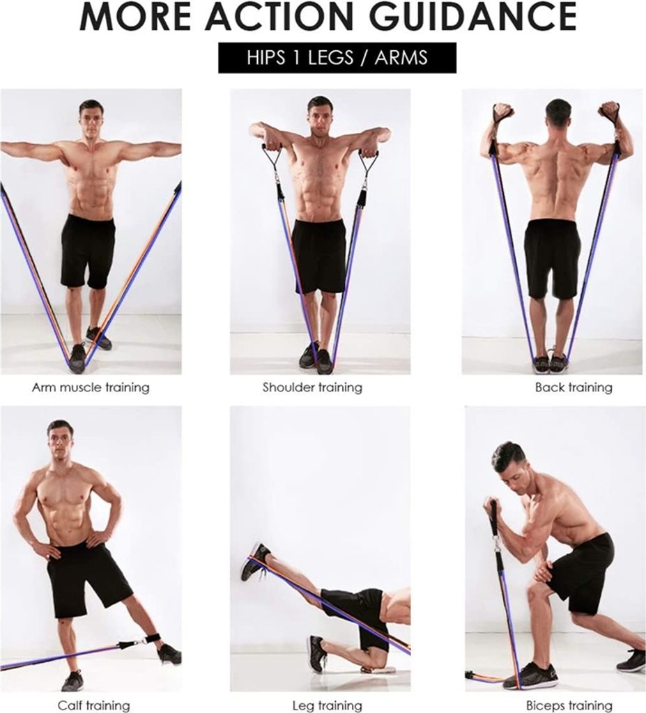 Fitness bandy, posilovací gumy, 11dílná sada posilovacích Obrázek produktu 7