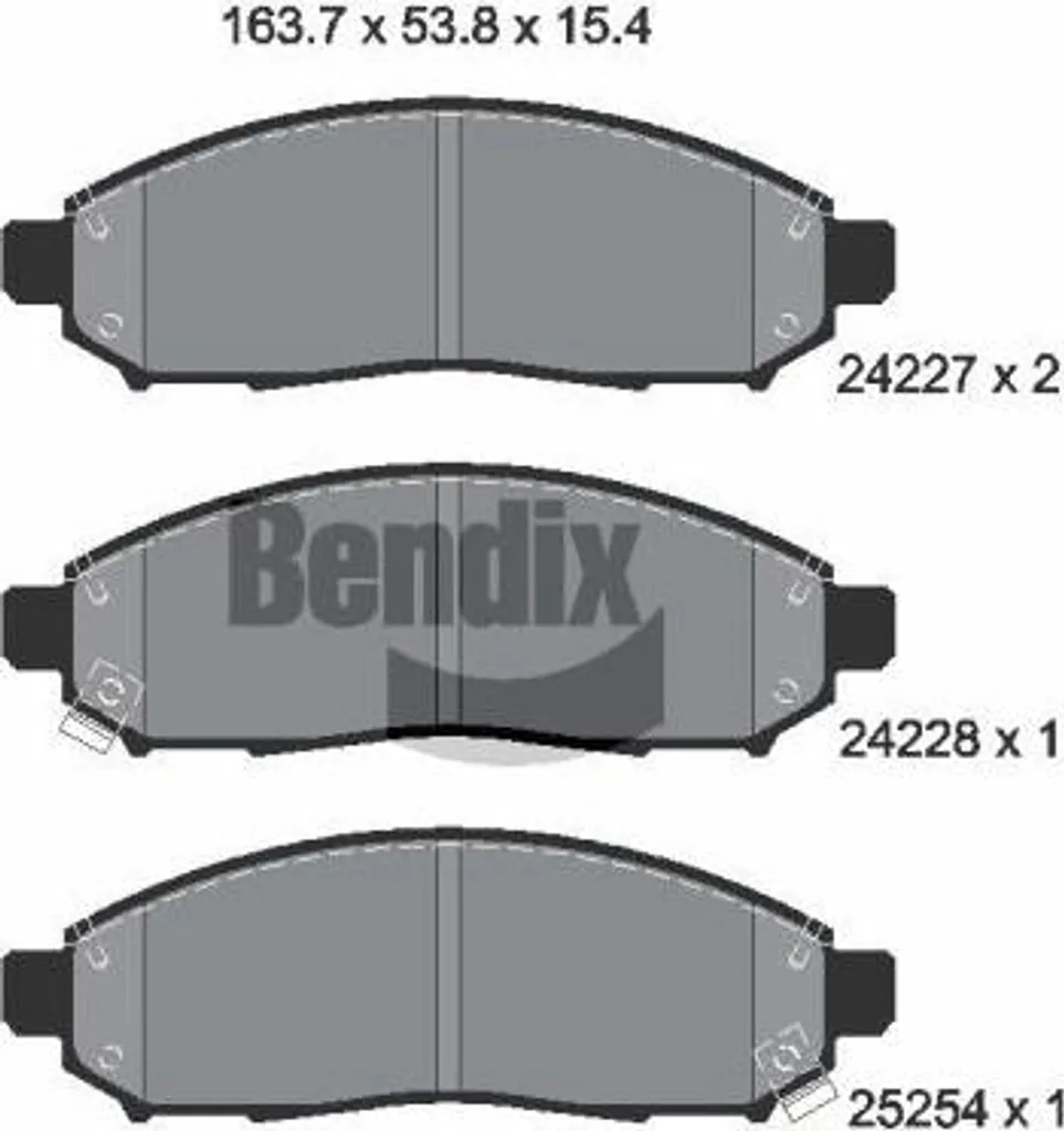 Plaquettes de frein BENDIX BPD1575 pour Leaf et Pathfinder OE 41060ZP00A