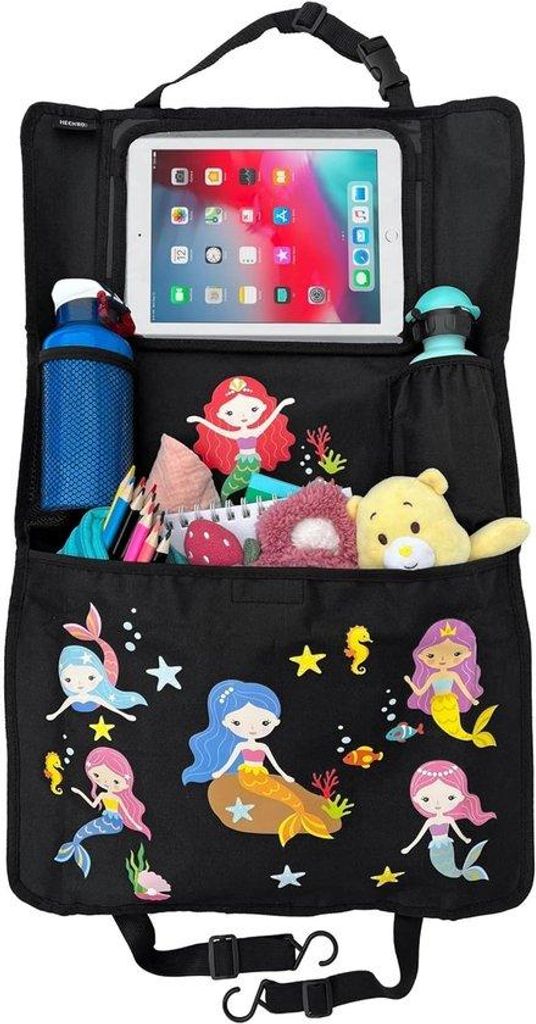 Famanu Organizer für die Rücksitzlehne des Autos - für Kinder - mit verstellbarem Tablet-Halter und Touchscreenfolie bis 20 Zoll - universal - 70 x