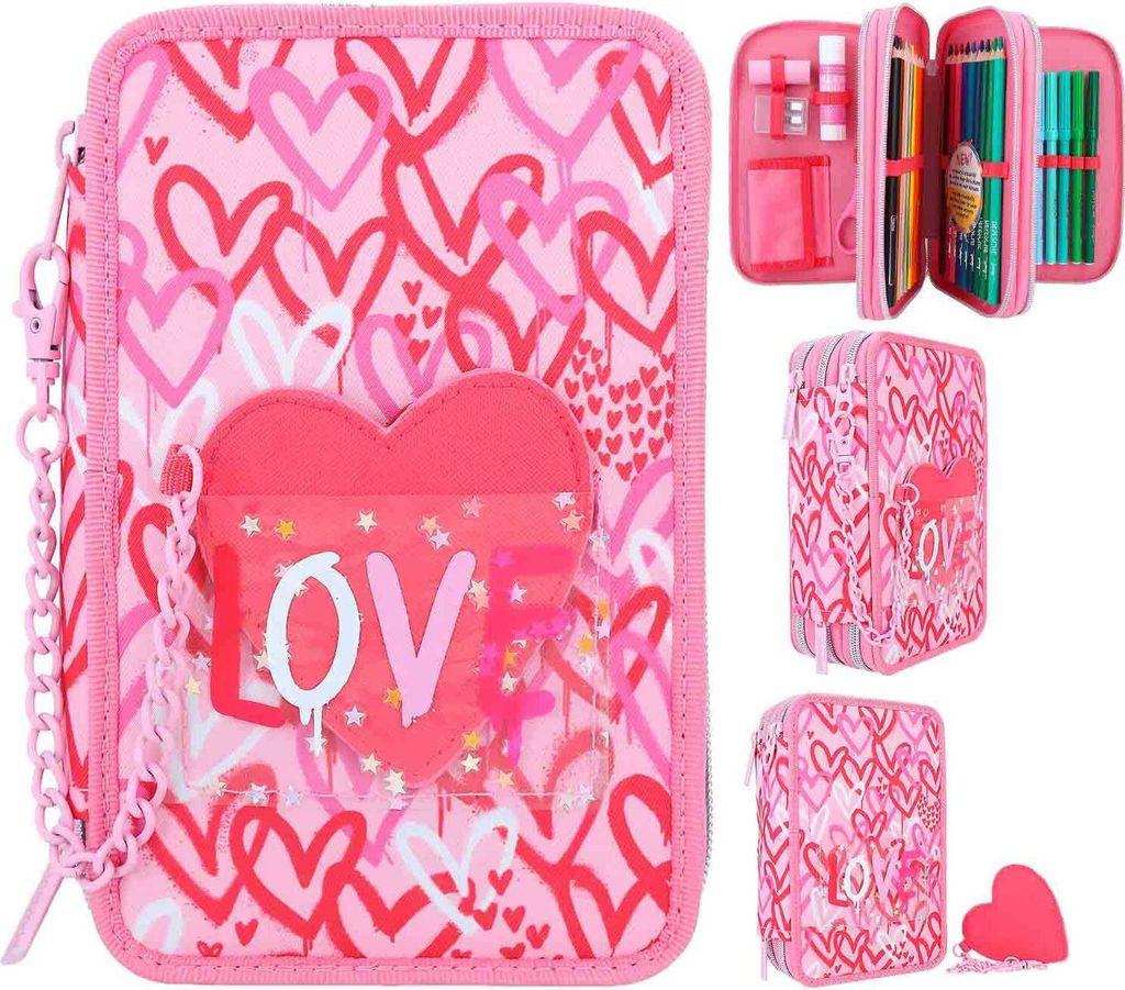 Depesche 3-Fach Federtasche TOPModel ONE LOVE pink Produktbild 16