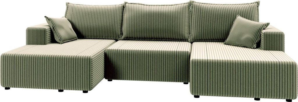U-förmiges Schlafsofa SAFIA - grün