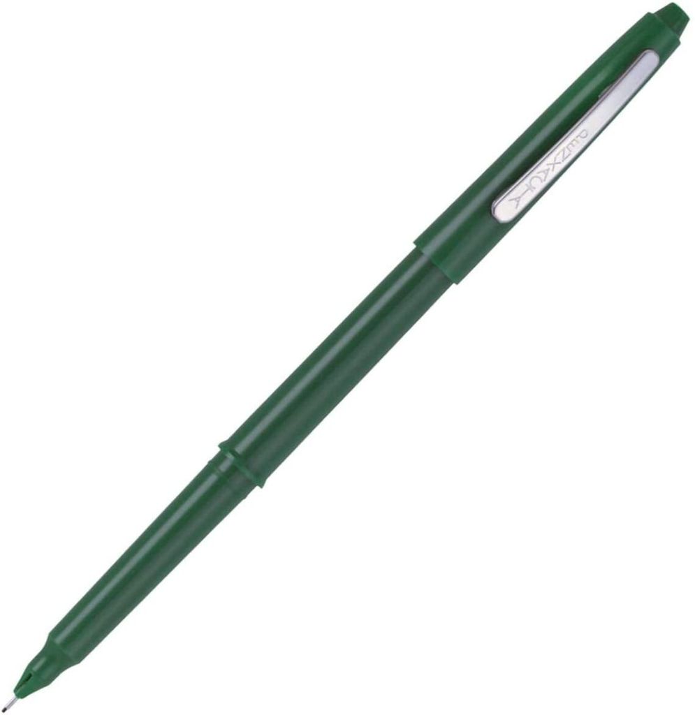 A single green pen is shown against a white background.