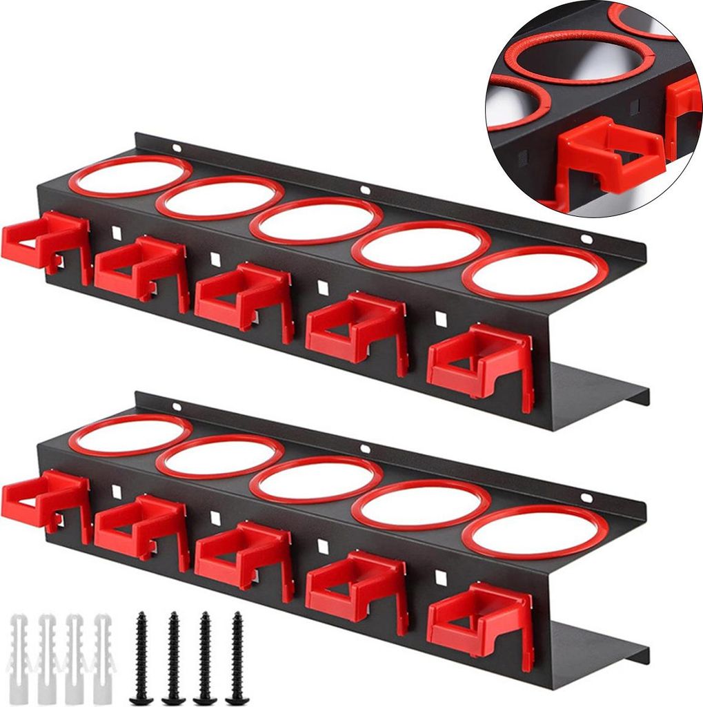 Sprühflaschen Aufbewahrungsständer – Wandmontage, 10 Haken, Robust, Ideal für Garage & Werkstatt