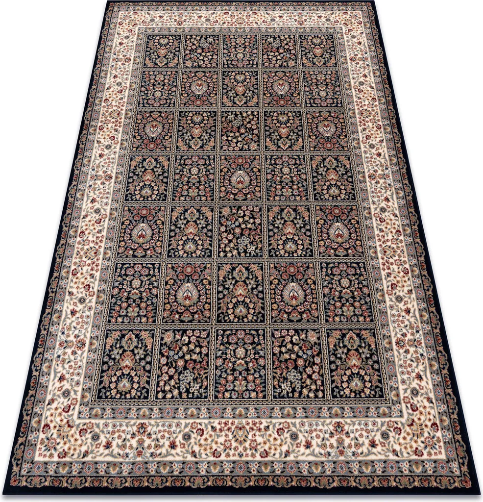 Tapis de Salon en Laine NAIN Bleu 80x150 cm Confort et Style Classique