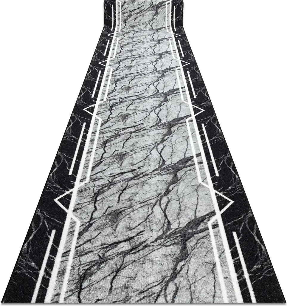 Tapis anti-glisse MARMUR 57x220 cm, solution couloir gris aspect marbre