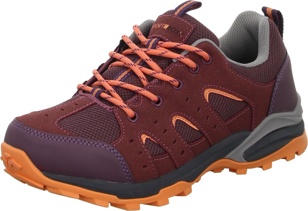 Sport BOXX Damen-Outdoor-Leichtwanderhalbschuh Rot, Farbe:rot, EU Größe:42