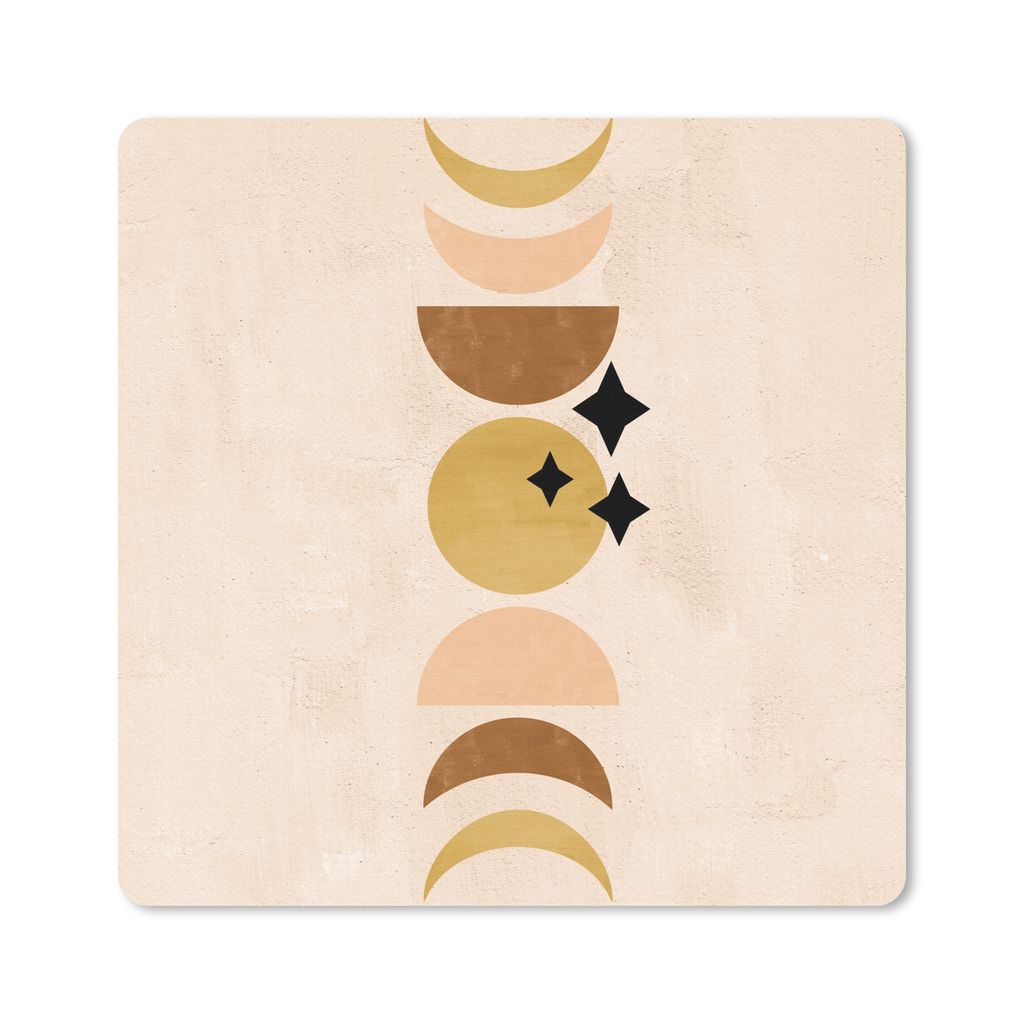 MuchoWow Mauspad Mousepad Mond - Weltraum - Pastell - böhmisch 20x20 cm - Mousepads - Maus Mat - Pad - Mausunterlage - Desk Mat - Bureauartikeln