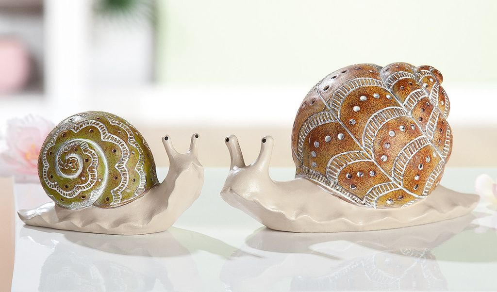 GILDE Figur, Schnecke, gepunktet, graphisch, Kunstharz, Produktbild 