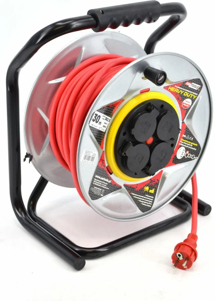 Rallonge électrique sur tambour 50m pour chantier et jardinage IP44