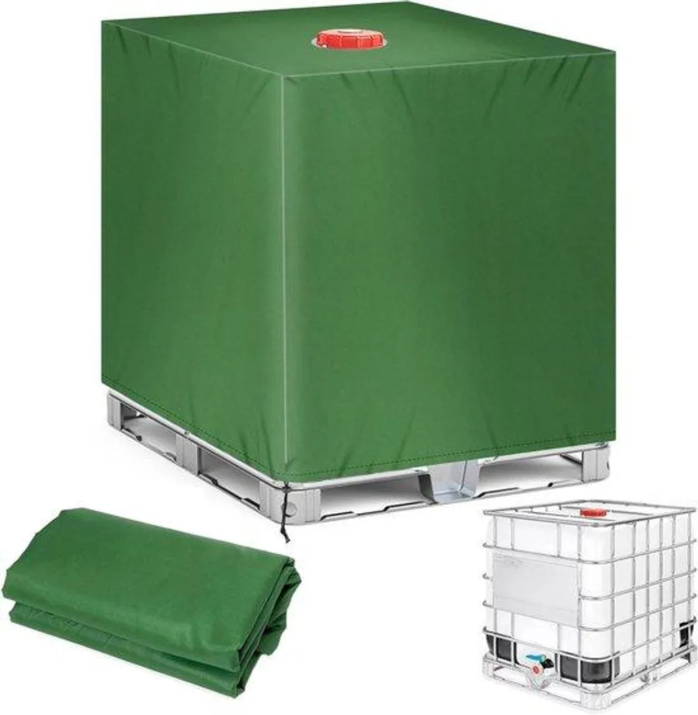 Bâche Cuve IBC 1000L Imperméable - Protection Verte 120x100x116 cm