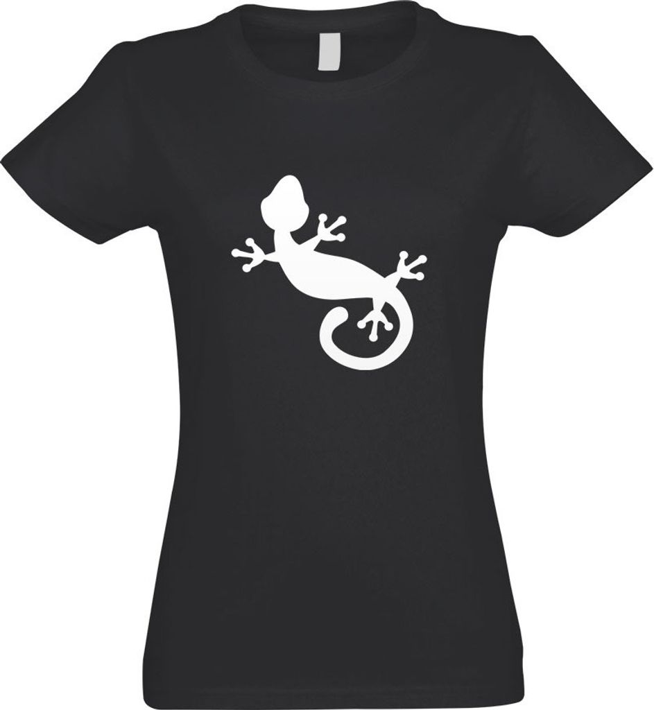 Kiwistar - T-Shirt tailliert - Damen - Graphit - Gecko Motiv 1 - mit Motiv Bedruckt - Funshirt Design - Sport - Freizeit - Damen - XL