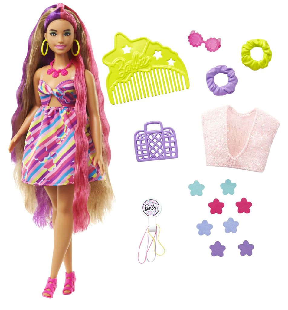 Mattel HCM89 Barbie Totally Hair Puppe (brünett) i Produktbild 