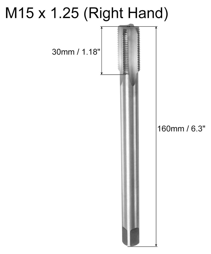 Metrisches Gewindebohrer M15 x 1.25 H2 160mm Extra langer gerader Fl?ten-Gewindefr?ser Gewindeschneidwerkzeug