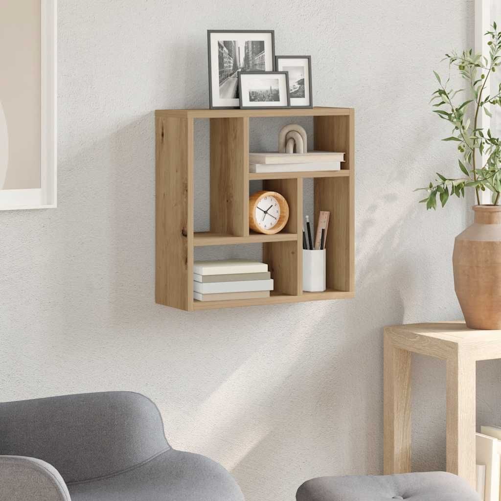 " "Schweberegal schlichte Design - Hängeregal 10Kg belastbar - Wandregal Artisan-Eiche 45x16x45 cm Holzwerkstoff NeuMöbel 1503561