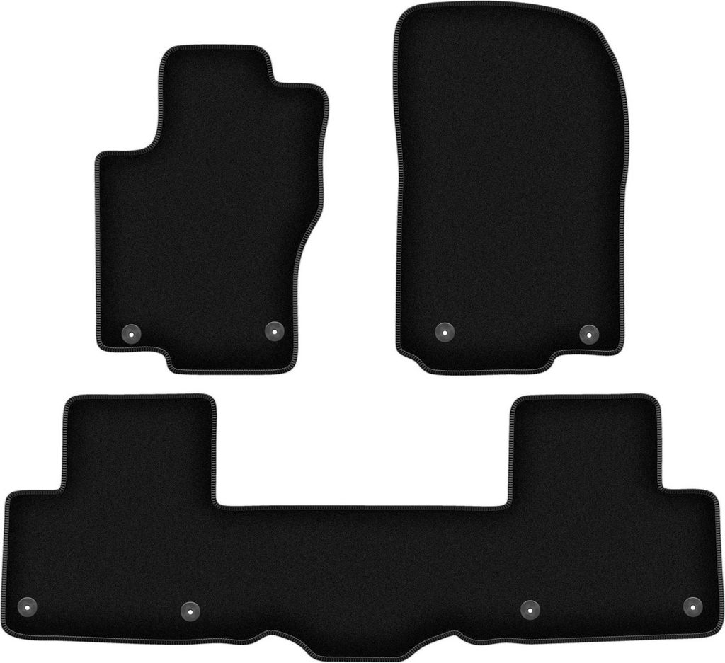 Wielganizator Velours-Autoteppiche – passend für Mercedes GLE W166 (SUV, Bj. 2011-2015) – schwarz, passgenau, mit Befestigungen set 3 Stk.