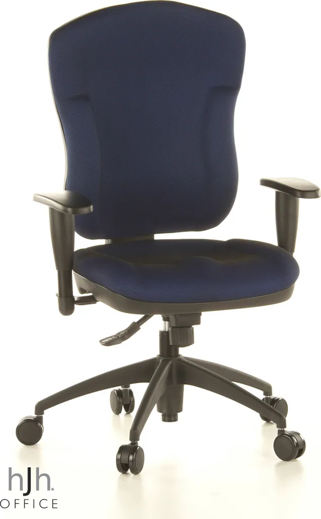 Chaise de bureau pivotante ergonomique Wellpoint 30 K2 tissu bleu Topstar