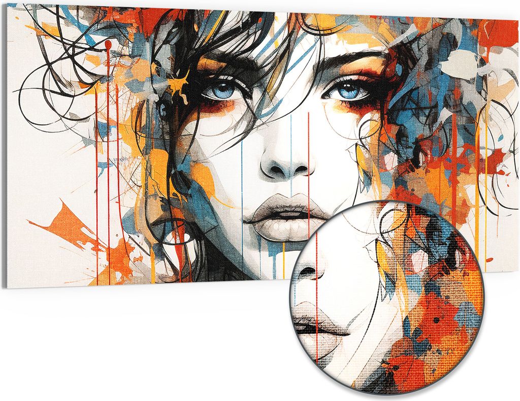 DEQORI Hybrid Leinwand Bild 100x50 cm 'Farbexplosion der Seele' Wandbild Glas flach modern