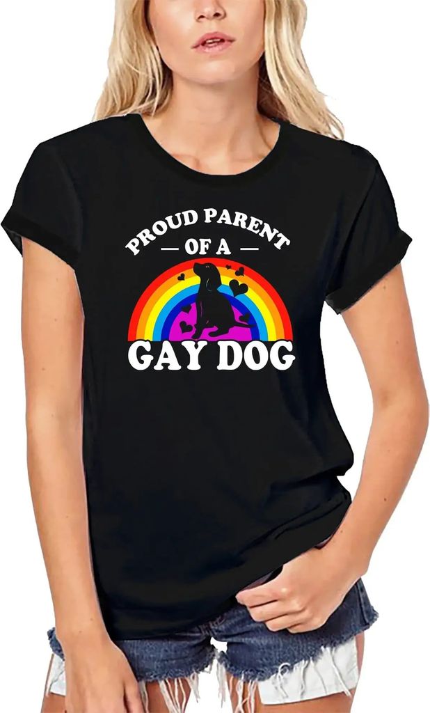 Damen Grafik T-Shirt aus Biobaumwolle Eltern Trockenzeichnung lgbt – Parents Dry Drawing Lgbt – Öko-Verantwortlich Vintage Jahrgang Kurzarm Lu...