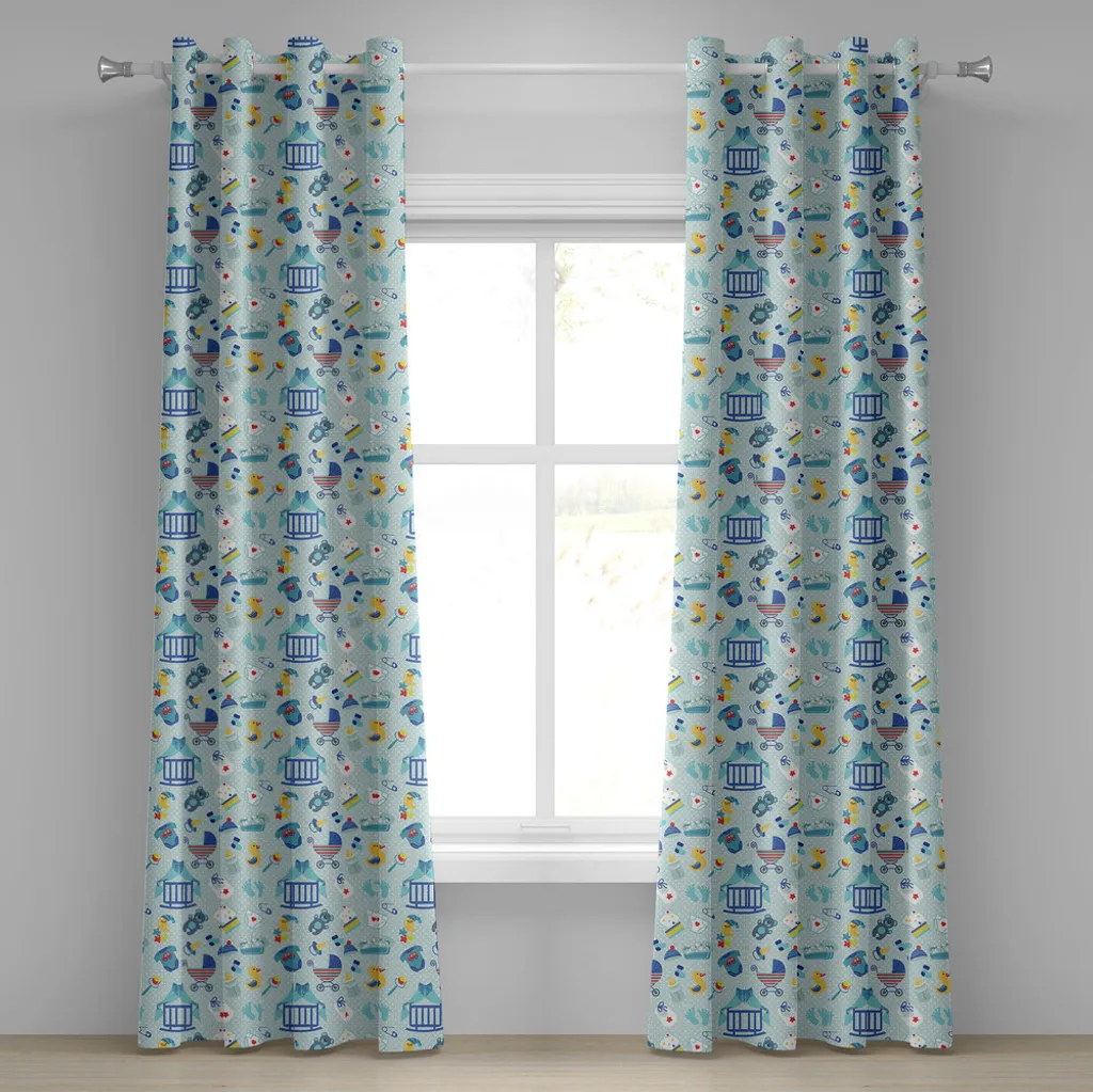Tende Cameretta Neonati ABAKUHAUS Luna e Stelle 280x225cm Viola