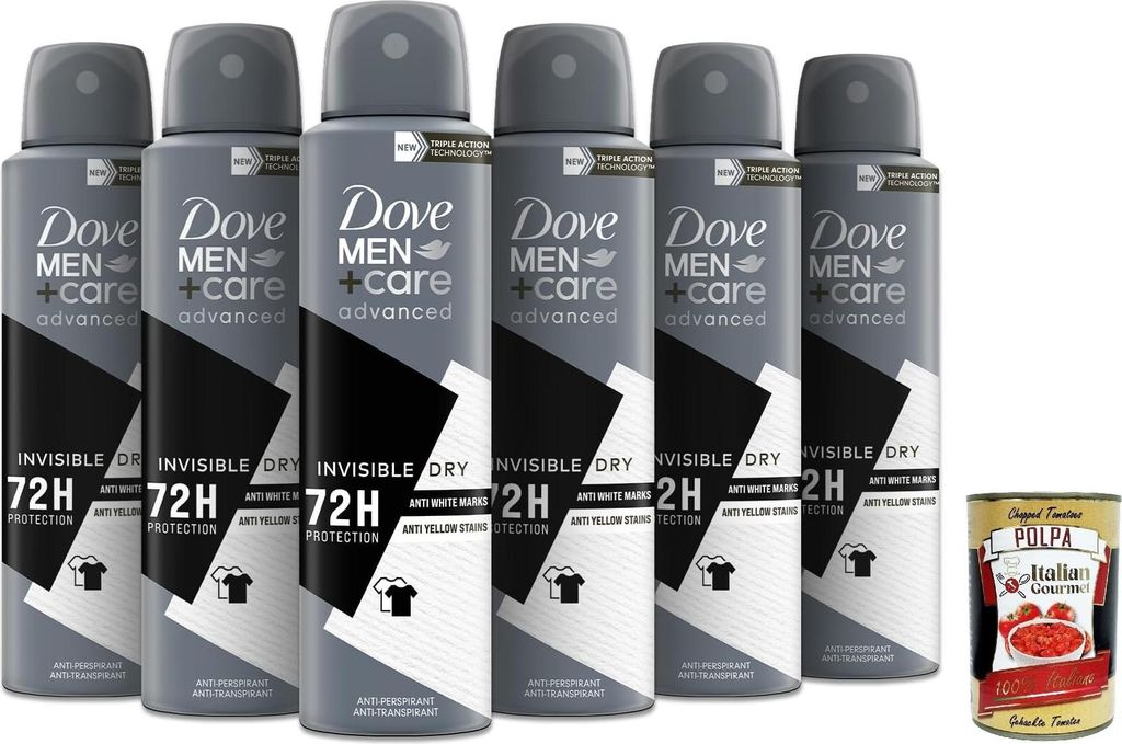 Dove Deodorante Dove Men + Care Invisible Dry Spray Advanced Care, Deo für Männer,mit 1/4 Feuchtigkeitscreme, hautfreundliche Formel, 72 Stunden,...