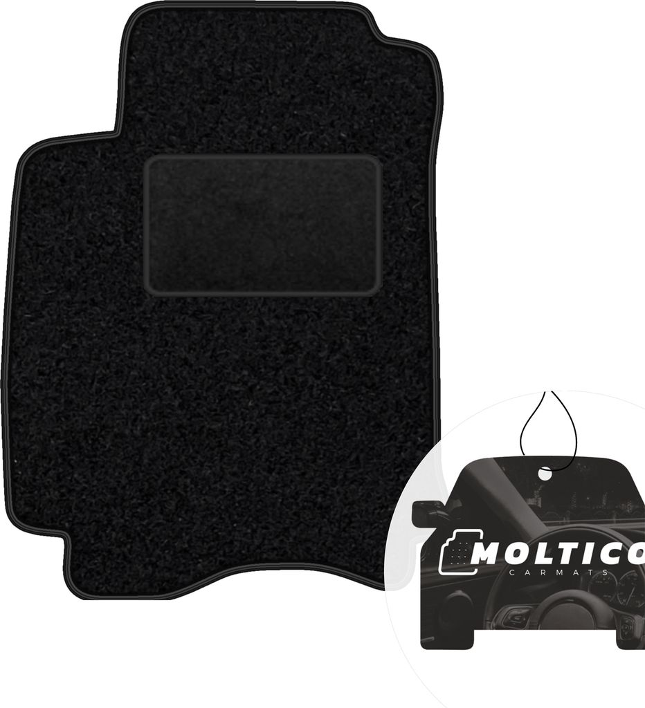 moto-MOLTICO Fahrer Fußmatte Auto Velours Fahrerseite Autoteppiche Schwarz Fahrermatte 1-teilig passend für Renault Laguna II 2001-2007