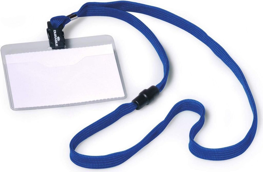 DURABLE Namensschild 60x90mm mit Textilband 10, 10 St. dunkelblau