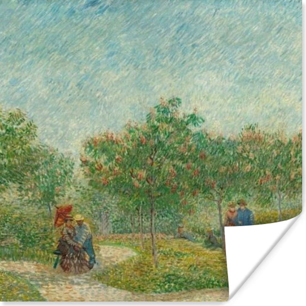 MuchoWow Poster Garten mit Liebenden - Vincent van Gogh 100x100 cm - Babyzimmer