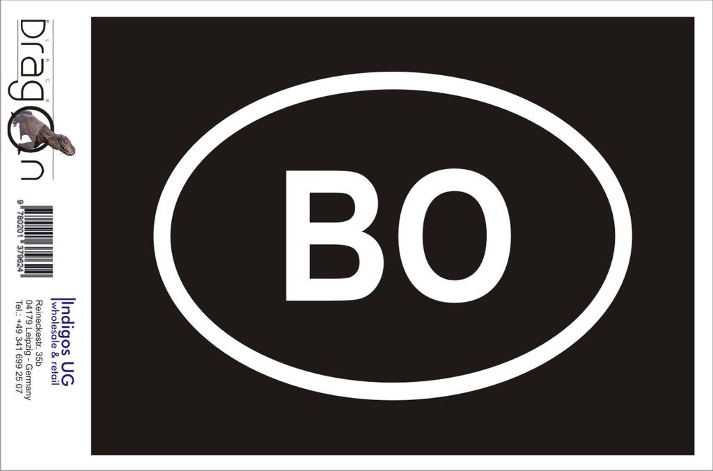 Aufkleber / Autoaufkleber - JDM / Die cut / Auto / OEM - Bolivien BO - 160x110 mm rot - Heckscheibe / Heckscheibenaufkleber
