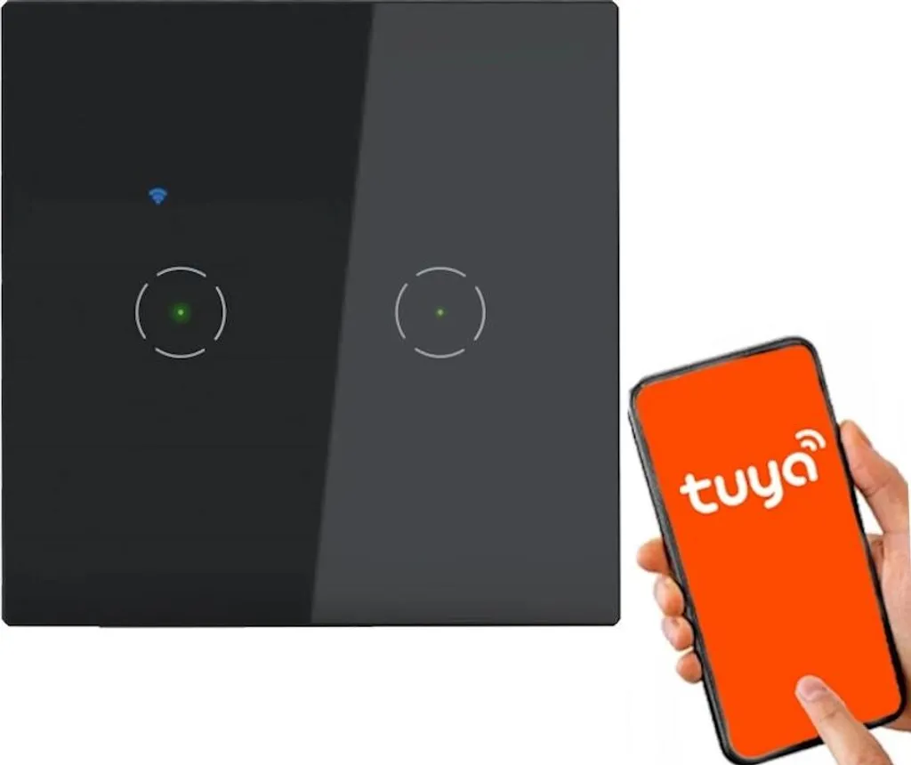 Interruttore Smart Touch WiFi Orno Nero Tuya Design Minimalista Prezzo