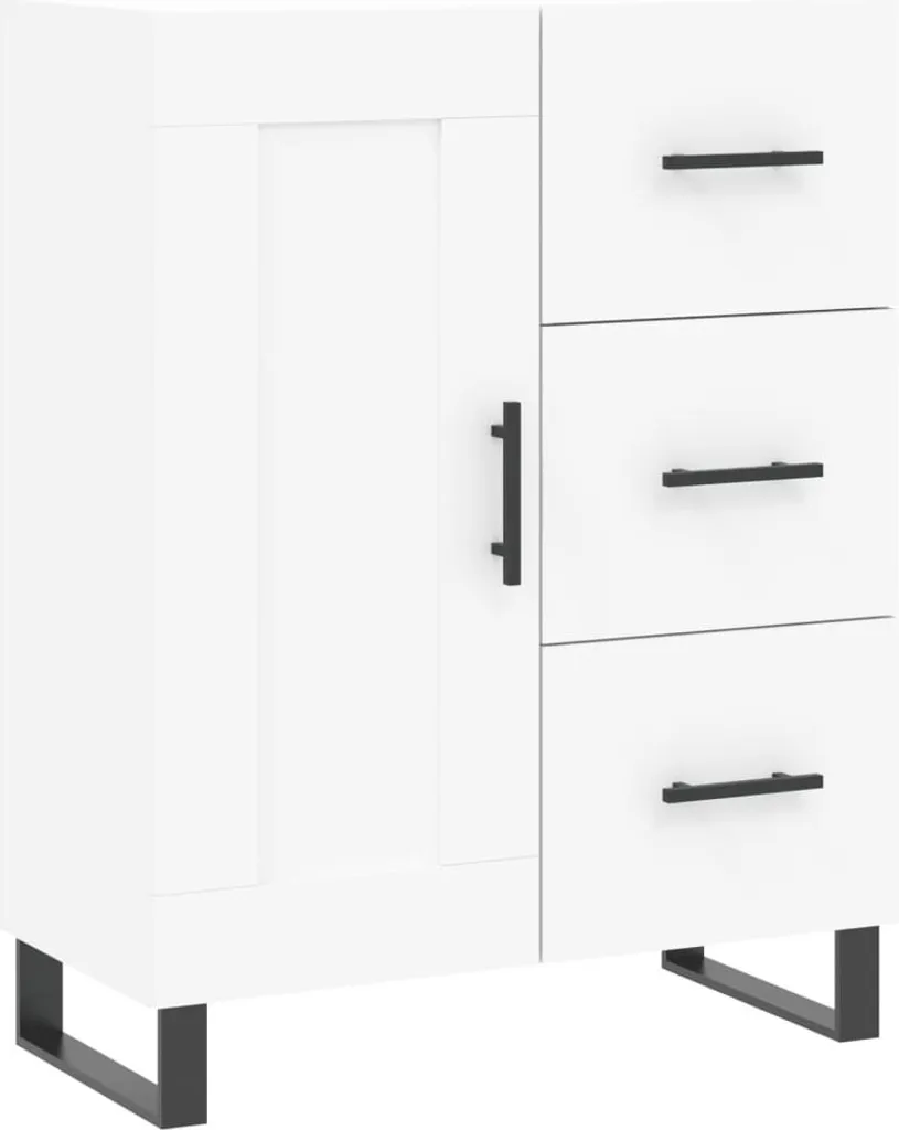 vidaXL Credenza bianca 69,5x34x90 cm Materiale a base di legno - Credenza - Credenza - Armadio - Armadio portaoggetti - 3