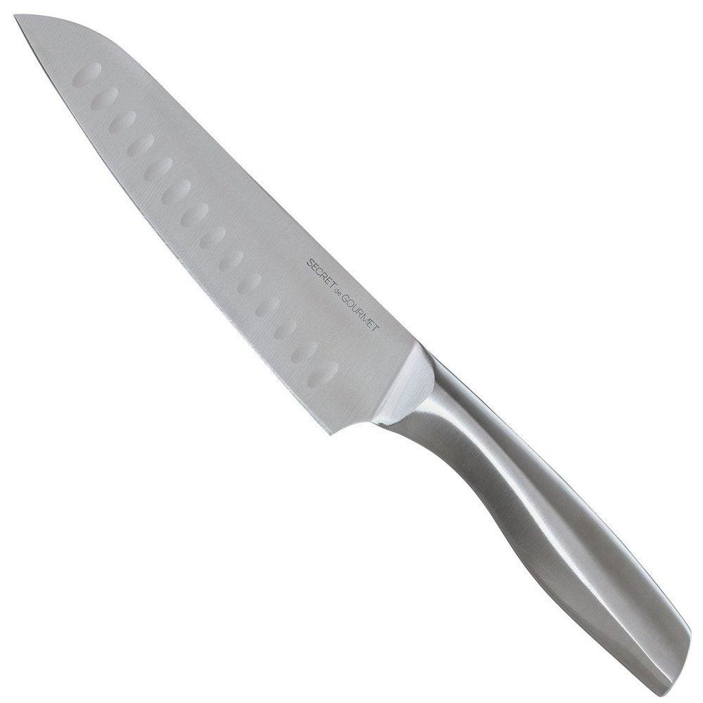Santoku-messer aus edelstahl "silver precision" klinge 18cm Produktbild 