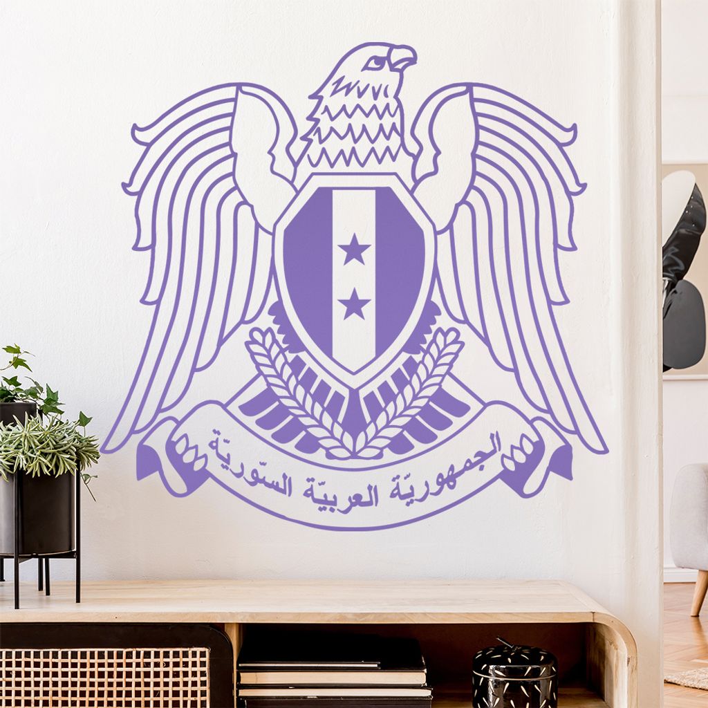 Syrien Wappen Wandtattoo Wandaufkleber Wall Sticker - Dekoration, Küche, Wohnzimmer, Schlafzimmer, Badezimmer