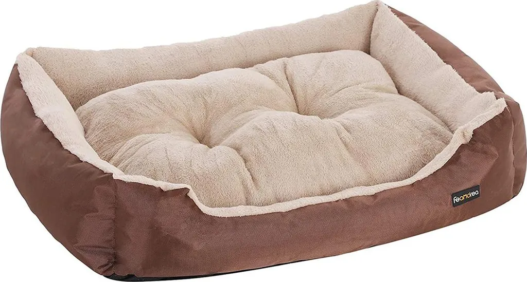 Lit pour chien d'intérieur 65 cm marron idéal pour repos après balade