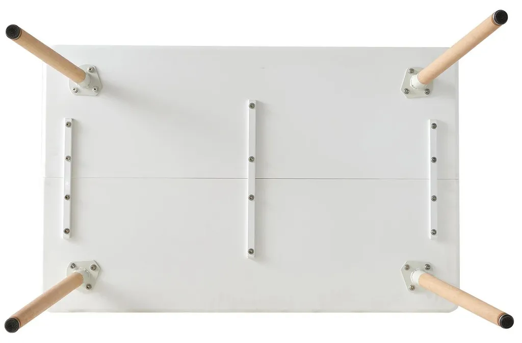 Table à Manger Design Minimaliste Rectangulaire en Blanc pour 6 Convives