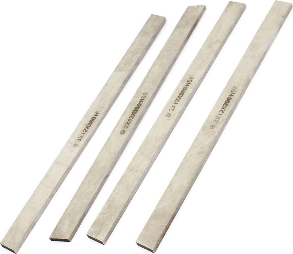sourcing map Verpackung von 4 Maschinen in Box Metall Drehbank HSS Werkzeugset 3 mm x 12 mm 4 x 200