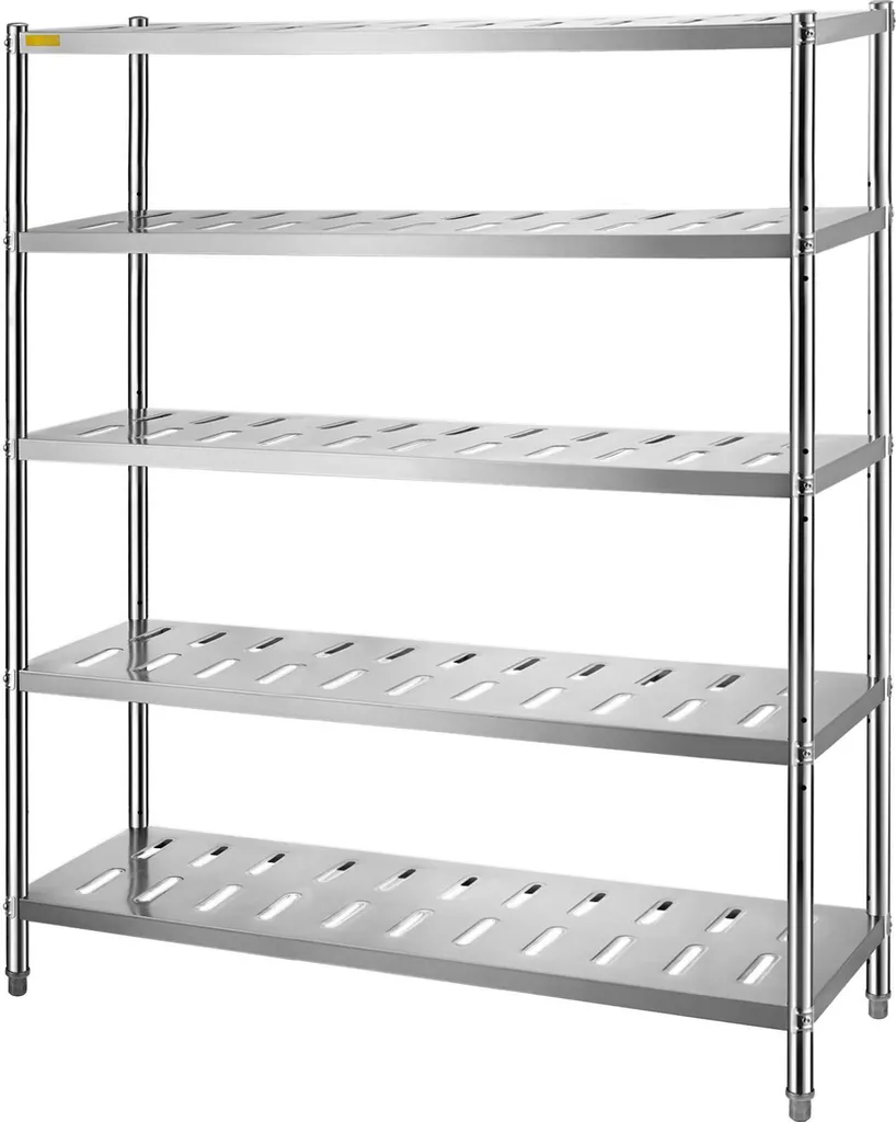 Rayonnage inox pour garage et atelier 5 étages ventilés 150 cm