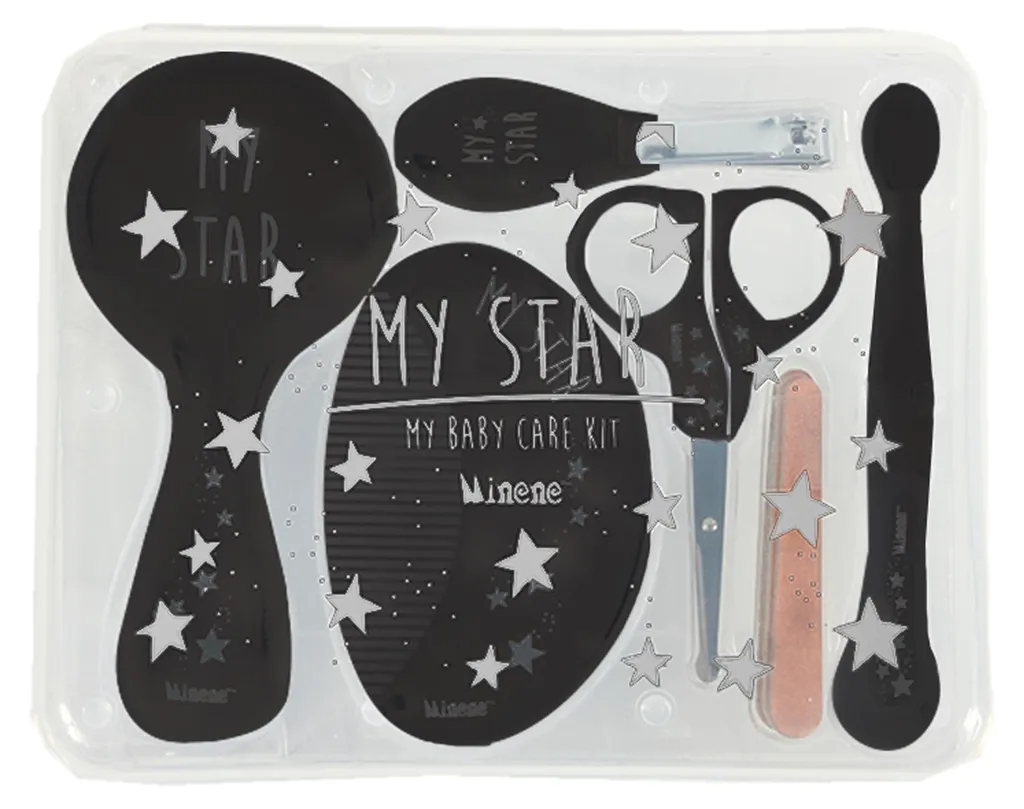 Trousse de toilette bébé My Star Tiny Noir Minene - Set de soin complet