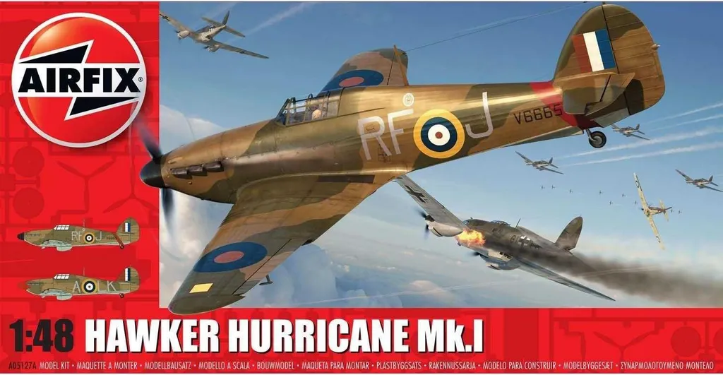 Hawker Hurricane Mk.1 Airfix 1:48 - Maquette avec Cockpit Détaillé