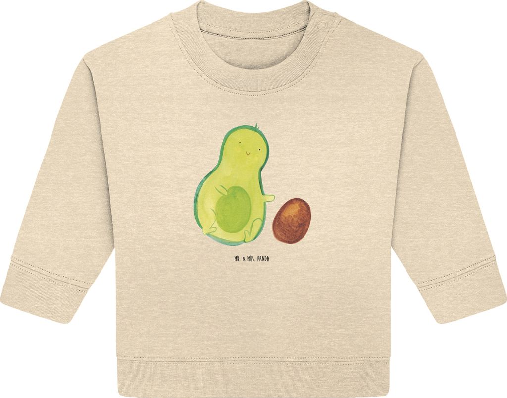 Mr. & Mrs. Panda Organic Baby Pullover Avocado Kern rollt 6. - 12. Monat - Natural Raw - Geschenk, Liebe, Geburtstag, Bullover, Babyparty, glückli...